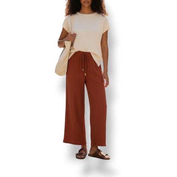 Calvin Klein Pants - Calvin Klein crinkle drawstring wide leg pants NWT size XL
